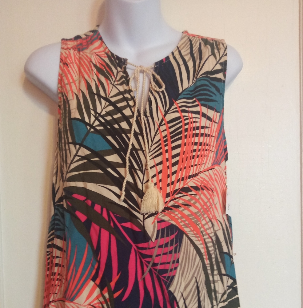 Time and Tru Tropical Print Midi Dress - Multicolor - Picture 2 of 6